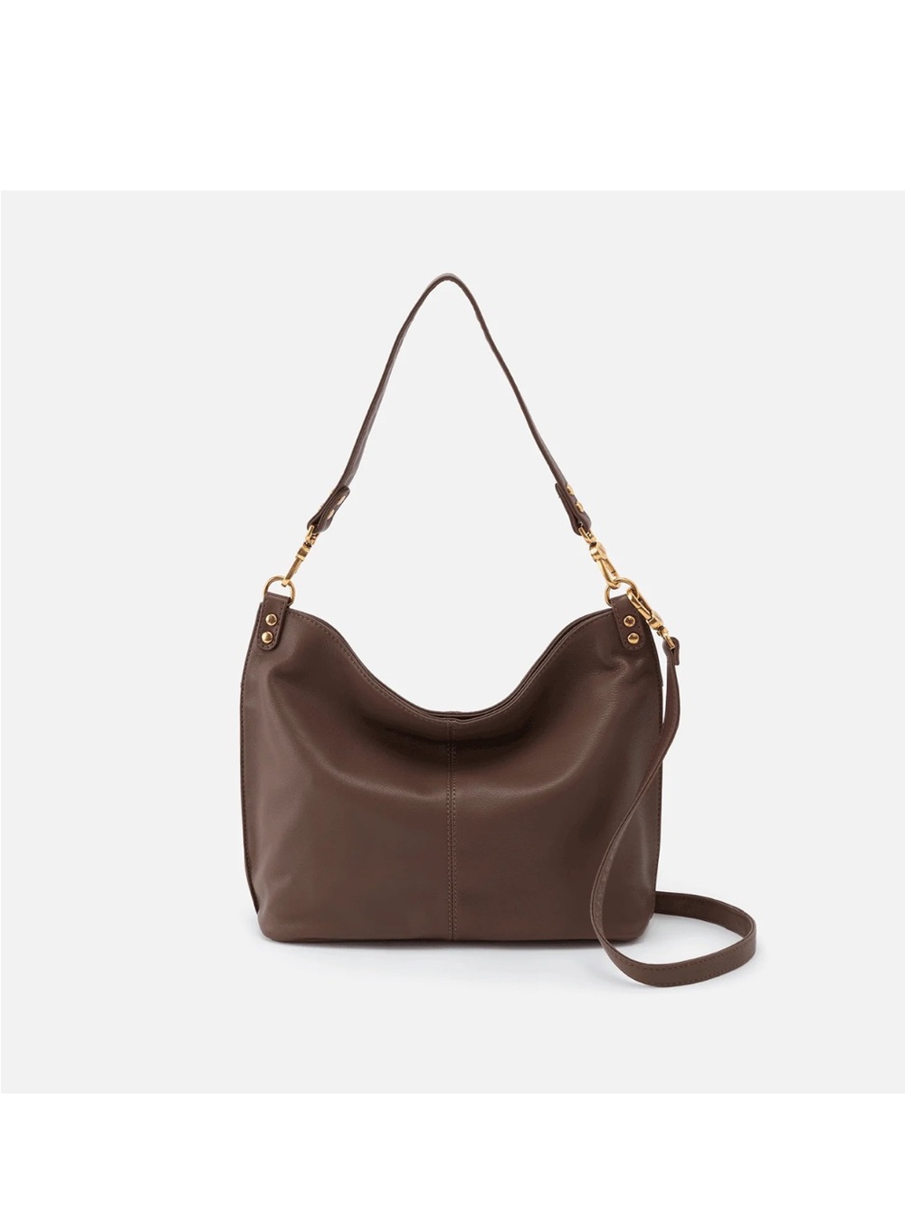 HOBO Chocolate Brown Leather Shoulder Hobo Bag